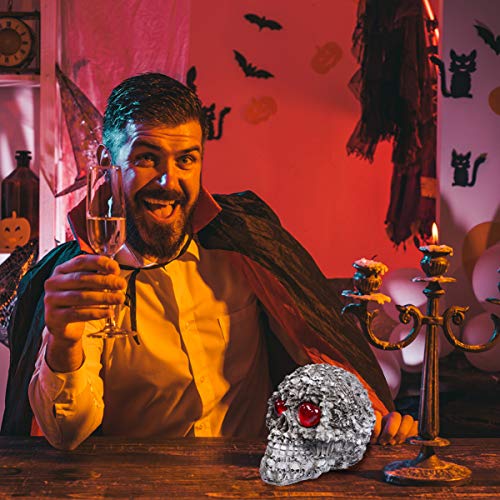 Toyvian 1 peça de decoração de crânio luminoso de resina brilhante caveira decoração Halloween adere