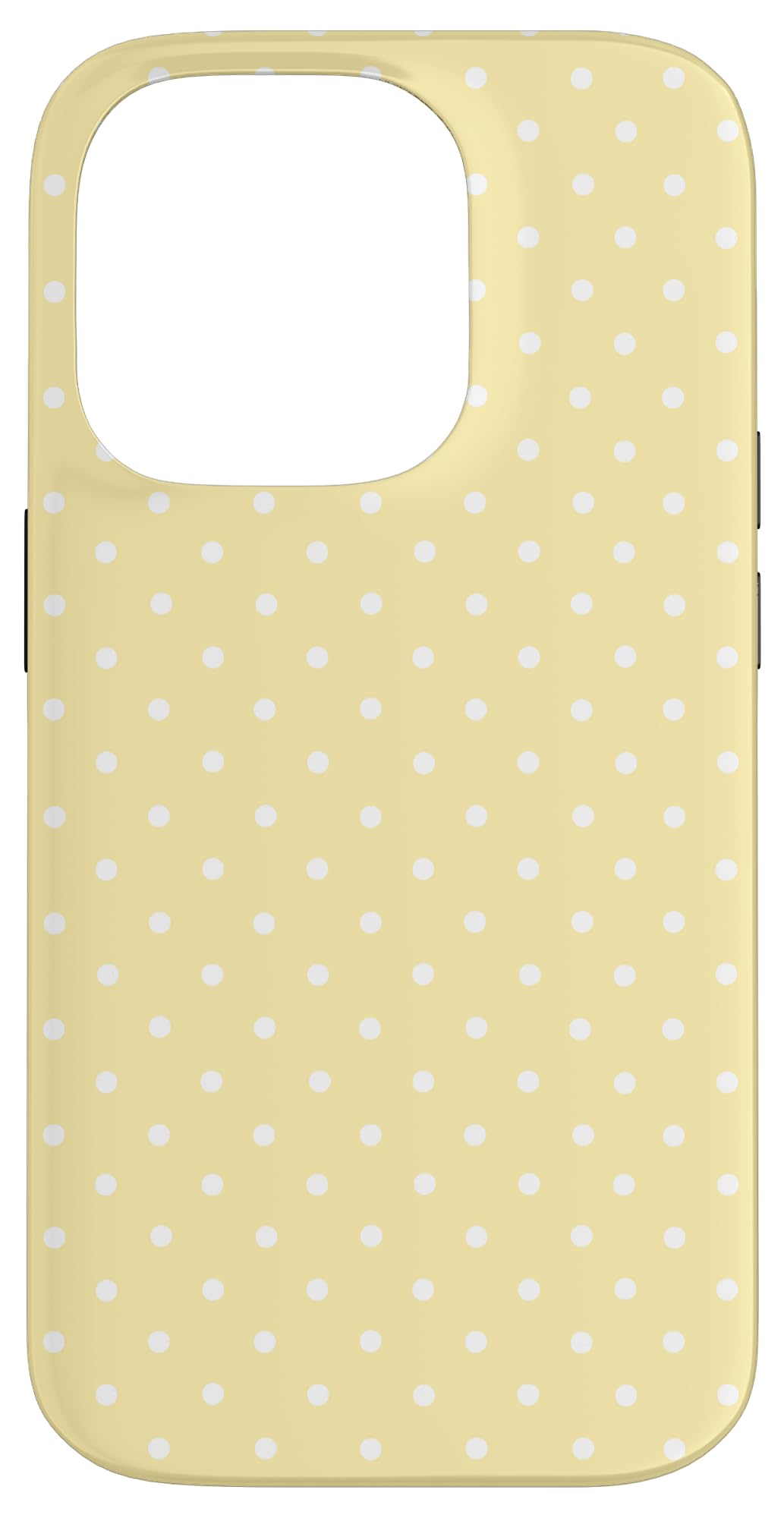 Buttermilk Yellow and White Polka Dot Pattern Minimalist Case for iPhone 14 Pro