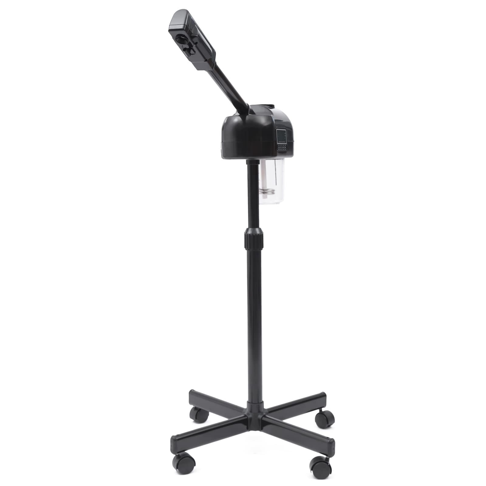 vapozone portatile estetico professionale regolabile in altezza vapore facciale con schermo LCD e ruote, adatto per saloni di bellezza a casa (nero)