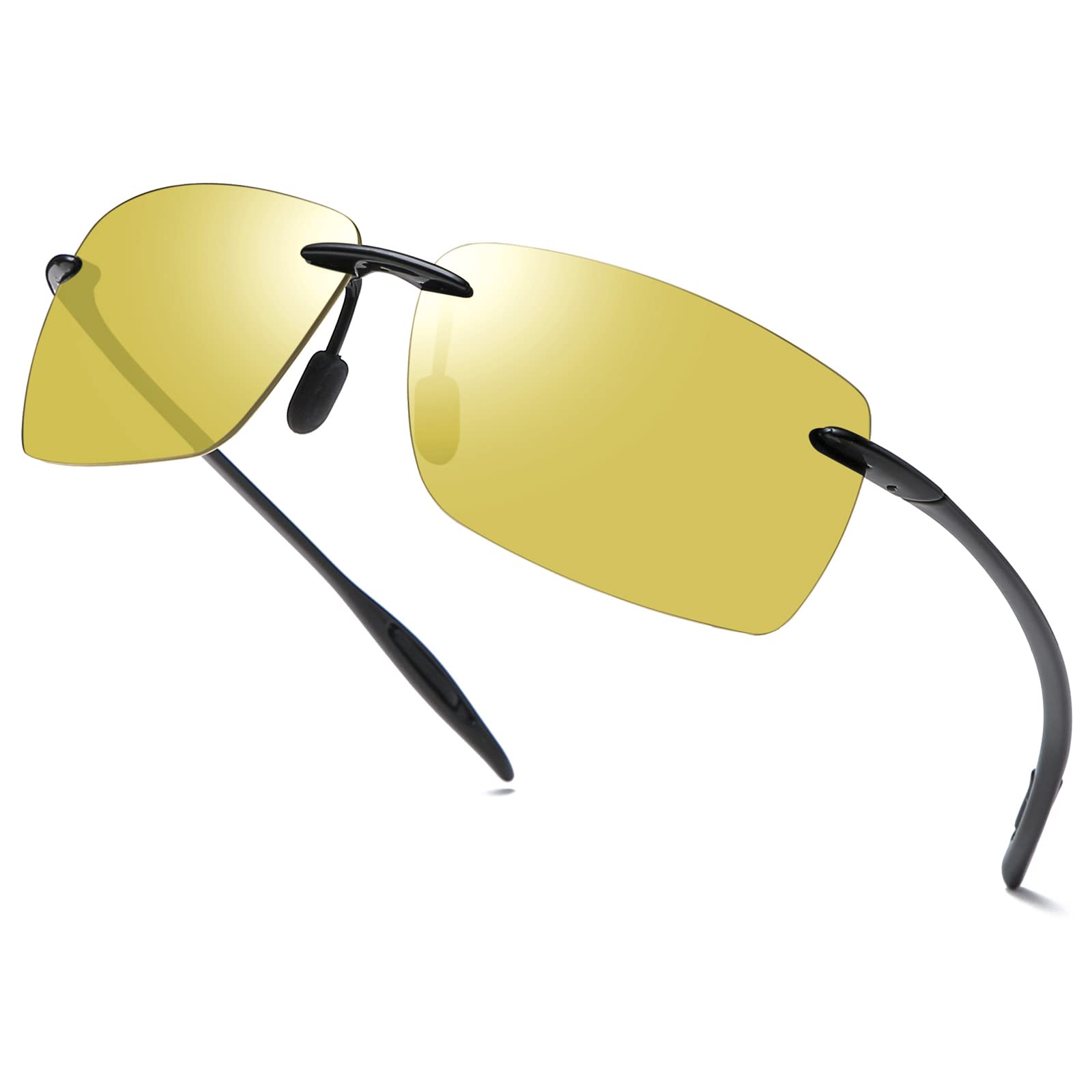 Polarized Sports Sunglasses for Men and Women Driving Cycling Running Fishing Golf 100% UV Protection Rimless Sun Glasses Fashion Unisex Shades Retro Eyeglasses Anti Glare Classic Mirror Lens Eyewear