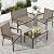 Best Choice Products 4-Piece Outdoor Textilene Patio Conversation Set, Backyard Furniture w/Loveseat, Coffee Table, Steel Frame - Brown/Brown