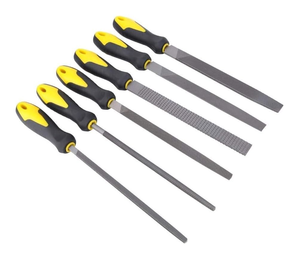 Set di raspe for lime for legno da 6 pezzi da 8 pollici, set di lime for metallo in acciaio ad alto tenore di carbonio utensili manuali con manico in gomma antiscivolo for la lavorazione del legno, me