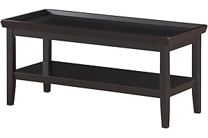 Convenience Concepts Ledgewood Tray Top Coffee Table with Shelf