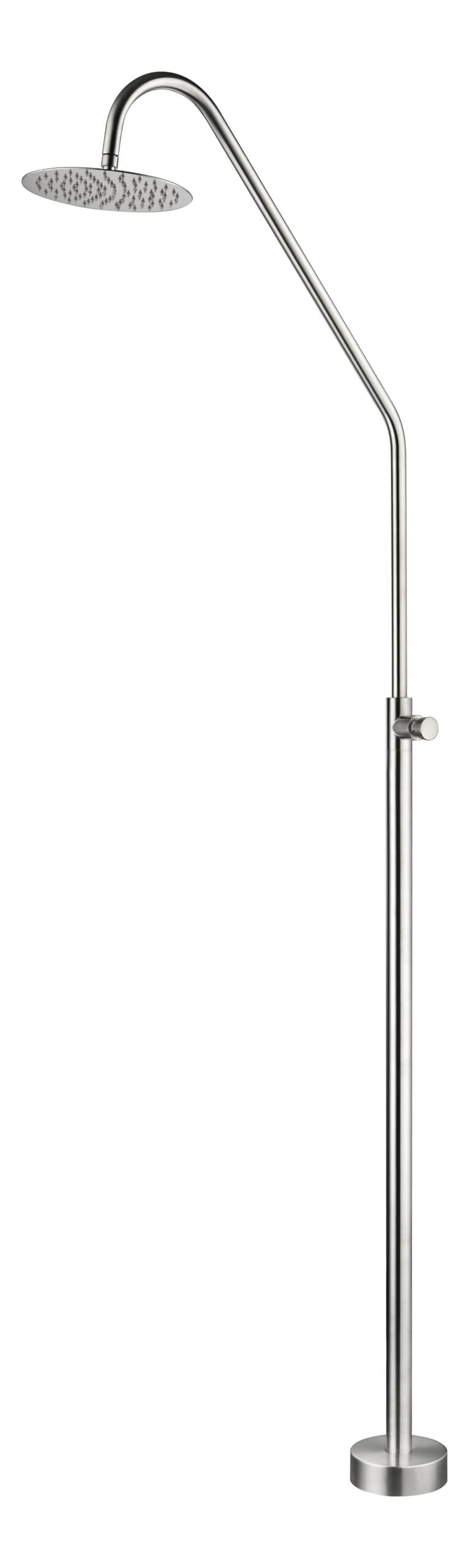 IMEX Ducha de Piscina GPC004/AC | Colorado Ducha Exterior con Grifo Temporizado, Acero S.316 y Rociador Ø250mm, Diseño Elegante y Resistente. Garantía de 10 años