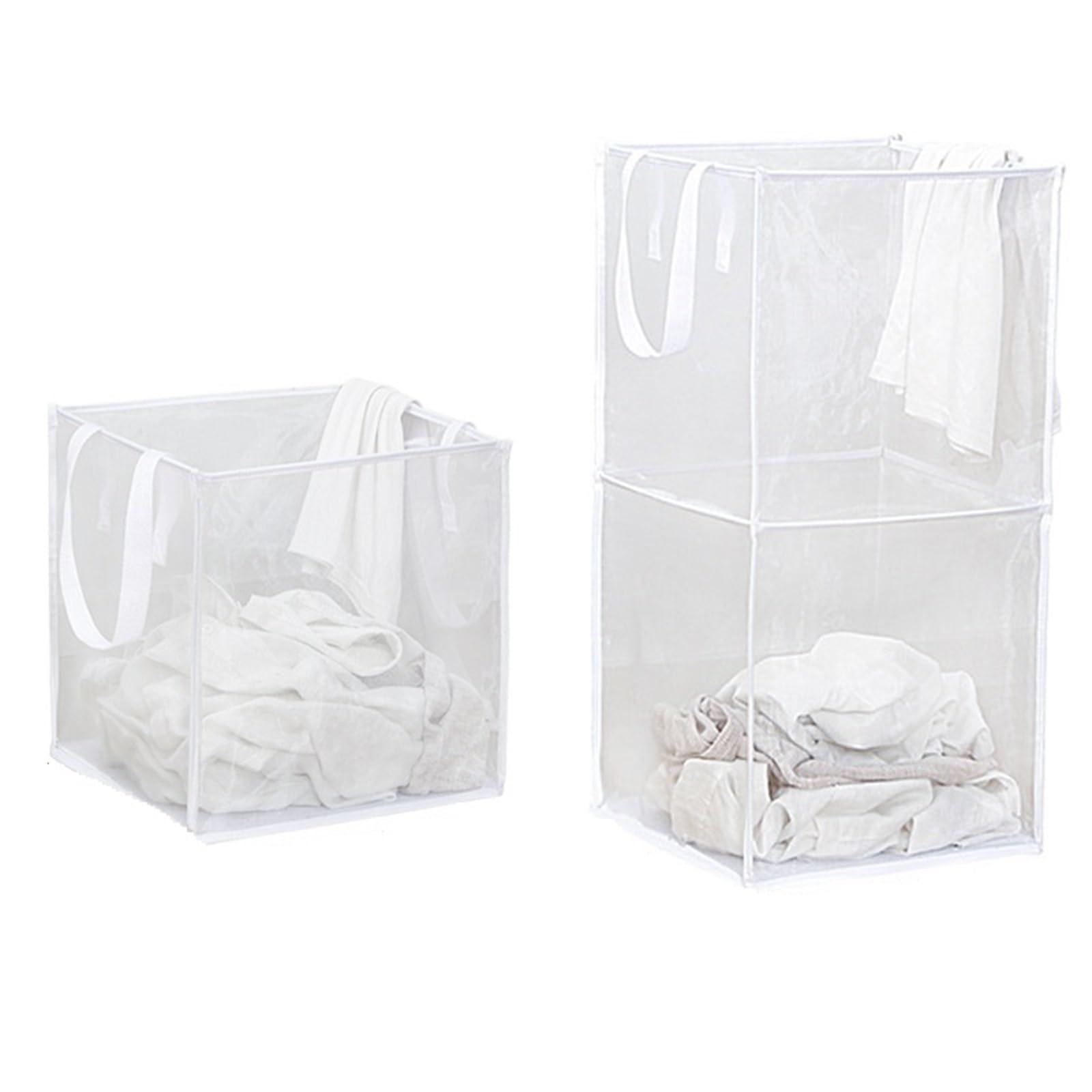 Folding Laundry Basket Dirty Clothes Sundries Toy Storage Organizer Bag Underwear Bed Sheets Closet Box(White)