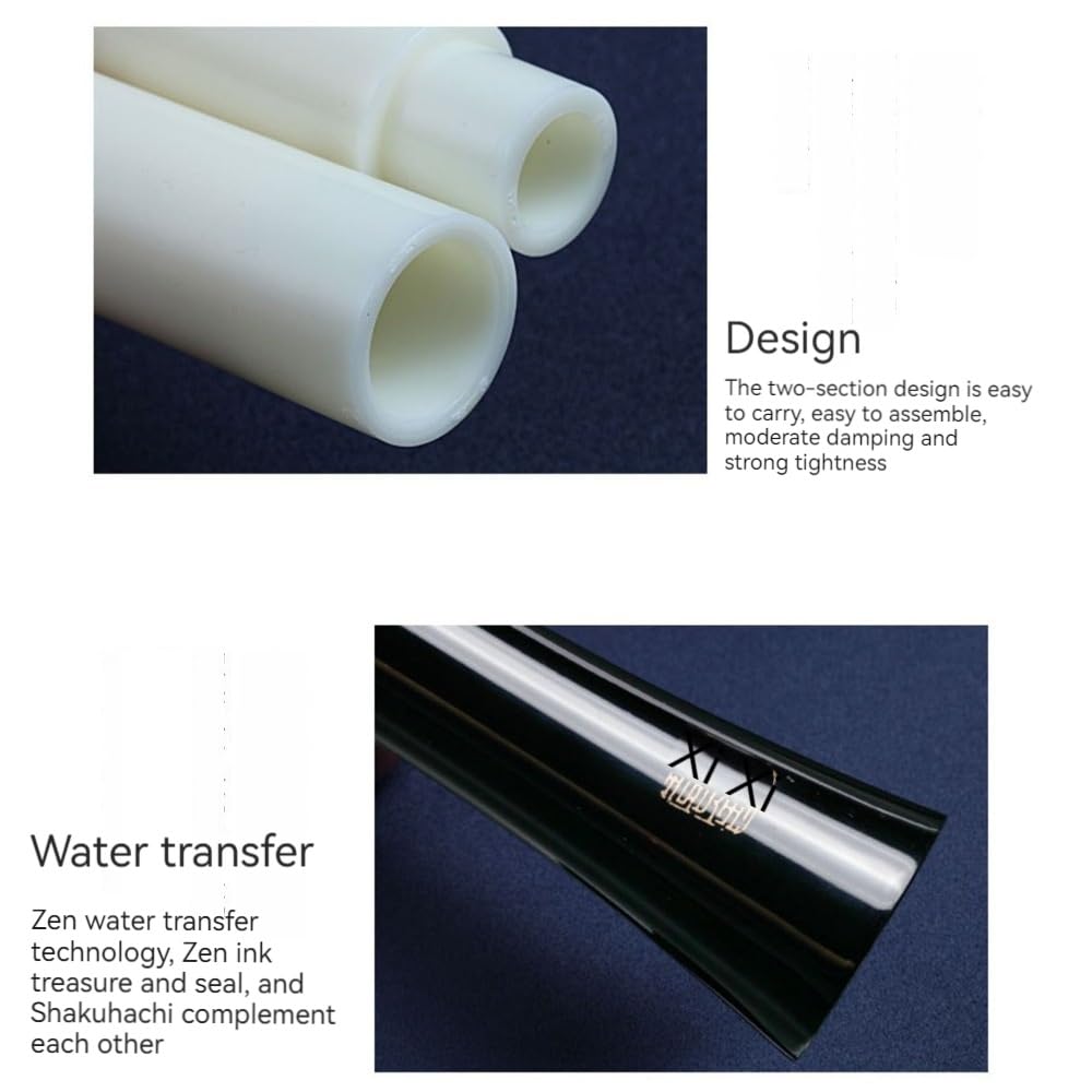 Instrument Shakuhachi À Cinq Trous À Tube en D, Difficile À Casser, Instrument Japonais, Deux Pièces Peuvent Être Épissées, Beau Motif De Surface, Adapté Aux Pr(Noir)