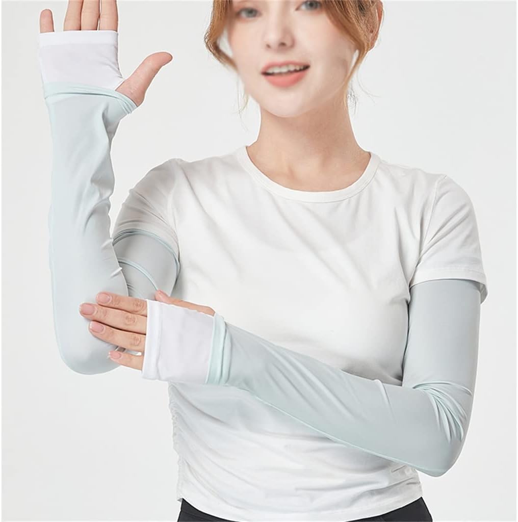 HBJWOV Sleeves Women's Driving Outdoor Ice Silk Thin Riding Sunshade Ice Sleeve Arm Guard Gloves