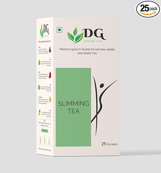 DG Herbal Slimming Green Tea for Digestion, Constipation, Weight Loss, Detoxification - 25 Tea Bags