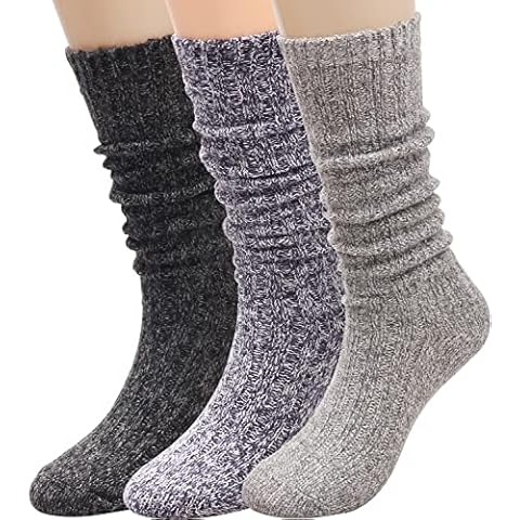 TINTAO Women's Socks Cotton Knit Casual Crew Socks Thick Knit Warm Wool Slouch Socks Gift Socks for Women,Size 5-10#W502 (Multi-04) Cover