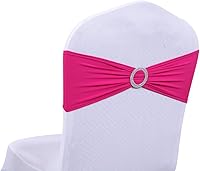 Vista 63 de MDS - Paquete de 50 bandas elásticas de elastano para silla, lazos elásticos para sillas con hebilla deslizante, ajuste universal para bodas, Acción