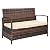 VINGLI 40 Gallon Outdoor Bench with Storage, Wicker Deck Box, Rattan Outdoor Storage Box, Patio Sofa Storage Bench with Cushion for Porch, Yard, Lawn, Garden (Brown)