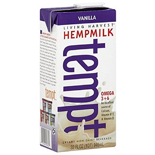 Living Harvest Tempt Hemp Milk, Unsweetened Vanilla, 32 Fl Oz (Pack of 12)