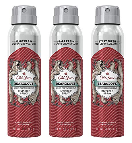 Old Spice Antiperspirant and Deodorant for Men, Invisible Spray, Bearglove Scent, 3.8 Oz / 107 g x 3 Pack
