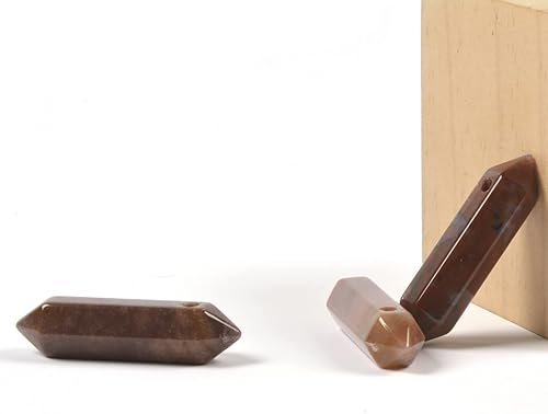 Vista 151 de Cuarzo rosa de 1.28 pulgadas (1.260 in) con piedras preciosas naturales hexagonales para hacer joyas, cuentas de curación de reiki de chakras