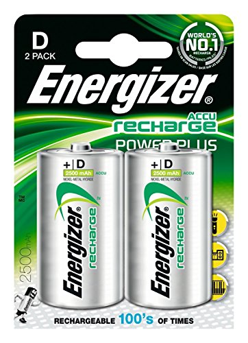 Energizer – Lote de 12 juegos de 2 pilas recargables HR20 Power Plus D 2500 mAh