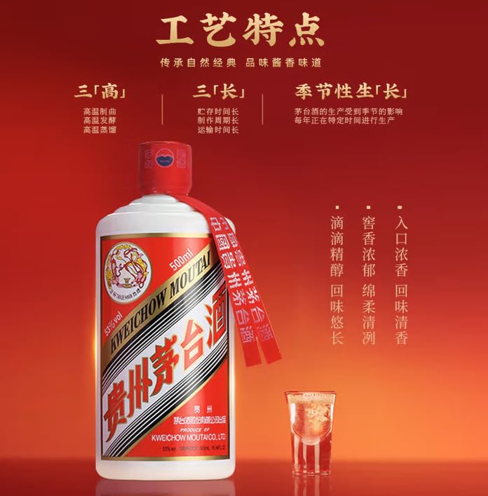 貴州茅台酒　2024年製造　53度500ml 箱付マオタイ酒　白酒 Amazon.co.jp: 貴州茅台酒 飛天 アルコール53度500ml 2024年 箱