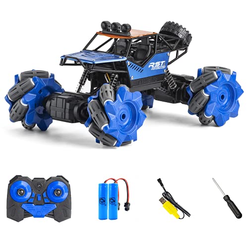 Le-Hoki Remote Control Car for Boys, 1:16 All Terrain RC Car, 4WD High Speed Off Road Truck, 2.4Ghz Blue Toy Car with 2 Rechargeable Batteries, for Kids and Adults.