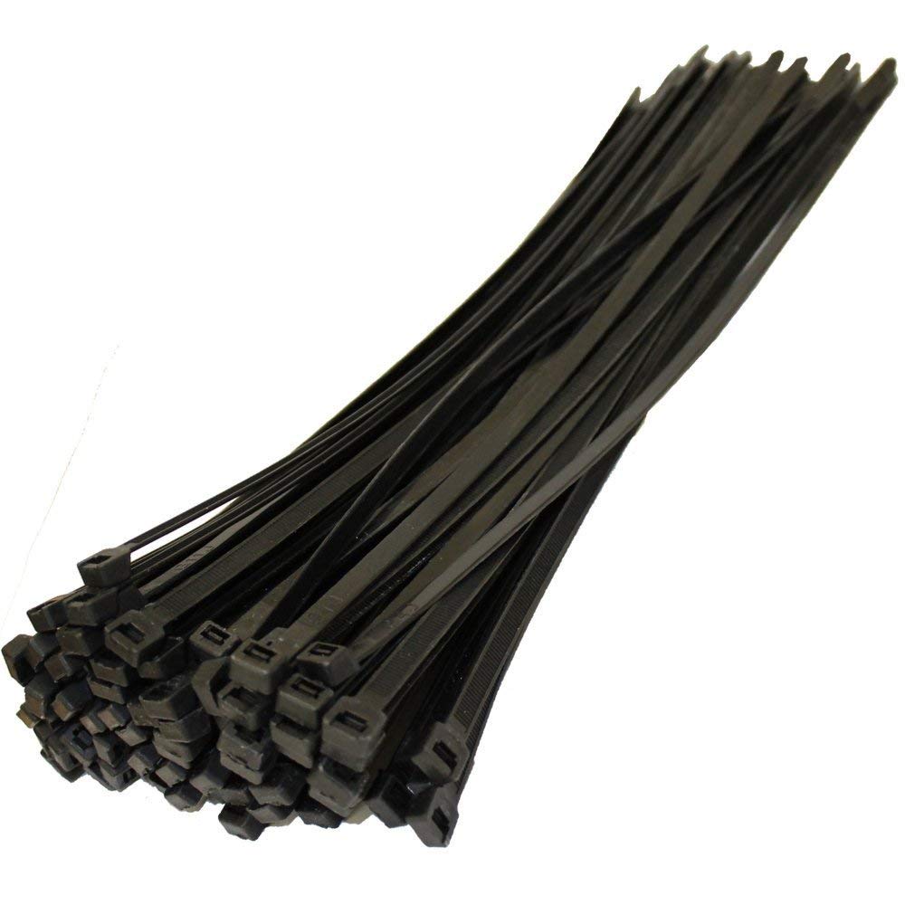 Teeth Grip Nylon Self Locking Cable Ties, Black (200 mm x 3.6 mm, 8 inch, Pack of 100) - Heavy Duty Strong Zip Wire Fastener Organizer Tie-image-44