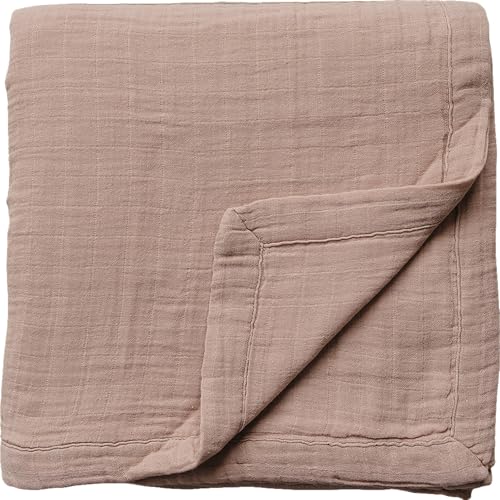 Image of Mebie Baby Muslin Quilt, Dusty Rose, 100% Cotton Baby Blanket for Girls & Boys, Newborns to Toddler, Soft Swaddle Blanket, 47 inchx47 inch