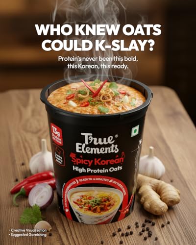 Image of True Elements Spicy Korean Protein Oats 66g Pack of 3