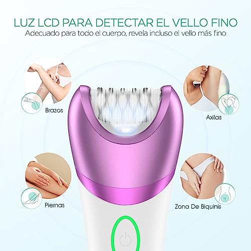 VOYOR-Depiladora-Electrica-Mujer-Maquina-Depilar-Mujer-3-en-1-Depiladora-Recargable-e-Inalambrica-para-Pierna-Brazo-con-30-Pinzas-Depiladora-Eletrica-para-Mulher-BM300-Morado