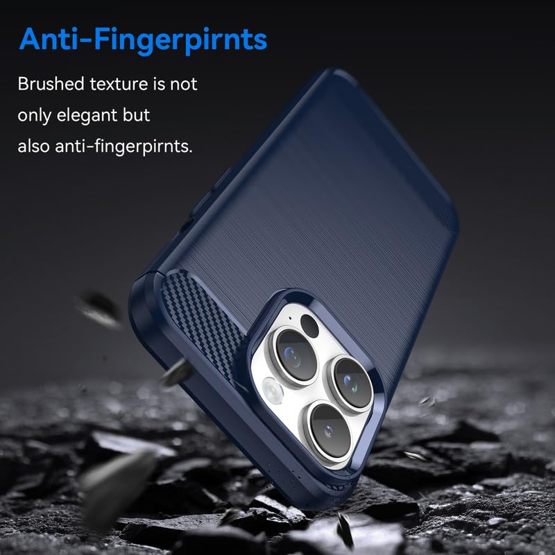 Image of Hybrid Carbon Fiber Back Case for iPhone 14 Pro (Blue)