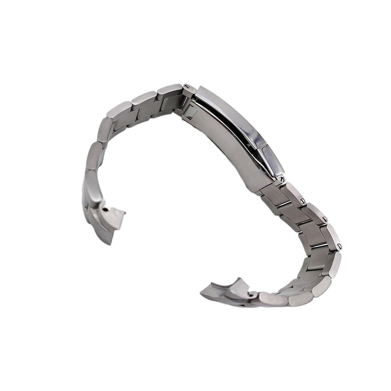 Correa de reloj de acero inoxidable sólido, accesorios de reloj, correa de repuesto, correa de Metal for hombre, pulsera de reloj for hombre(Silver)