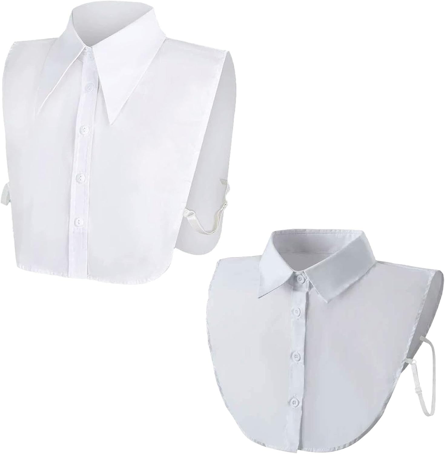 2Pcs Fake White Collar,Detachable Collar, Dickey Half False Collar, Half Shirt Collar Sleeveless for Women/Girls - Image 8
