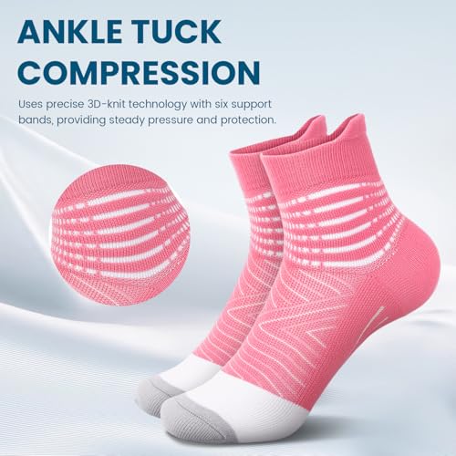 Image of IRAMY Compression Ankle Support Socks Women - Wicking, Cushioned Athletic, Plantar Fasciitis Relief 2 /3 /6 Pairs
