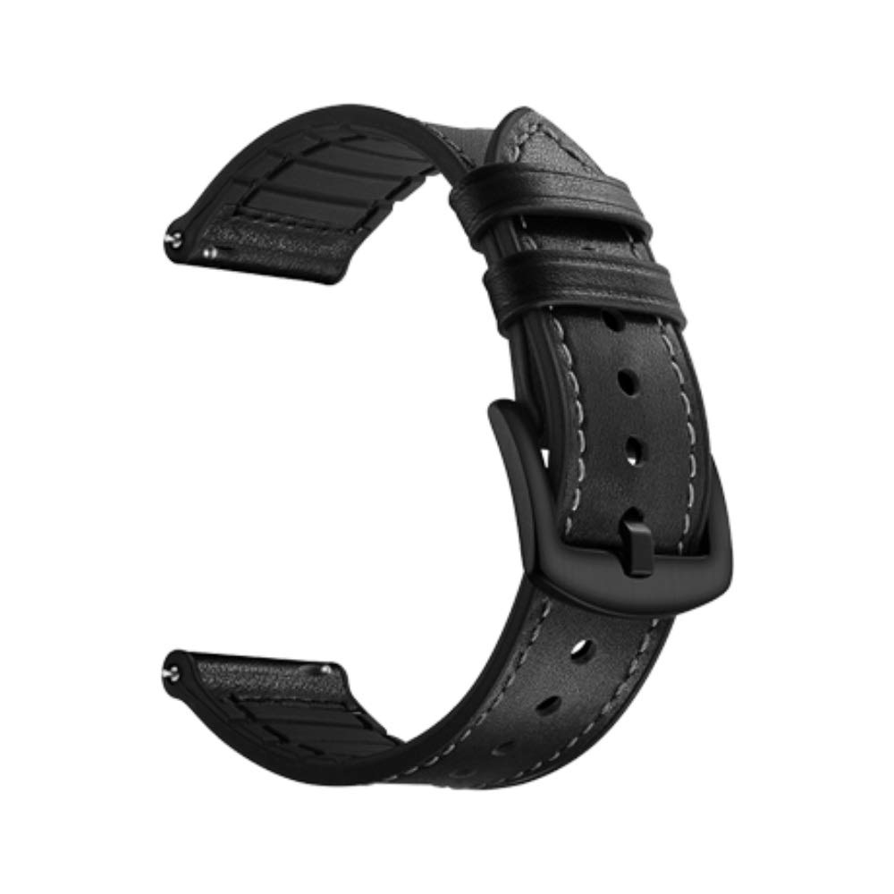 OBOE 22mm Smart Watch Leather Plus Silicone Band Strap Compatible For Amazfit GTR 47mm / Samsung Galaxy Watch (46mm) / Huawei GT2e / Stratos/Samsung Gear S3 Classic/Frontier (Black) (B08CRCJGVM) Amazon Price History, Amazon Price Tracker