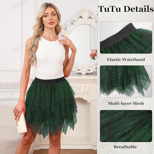 OBBUE Women's 1950s Short Vintage Petticoat Tutu Ballet Bubble Skirt for Halloween Party4