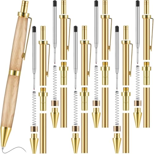 Stylo pour tournage du bois 8mm : lot de 6 mécanismes rétractables de précision avec recharges