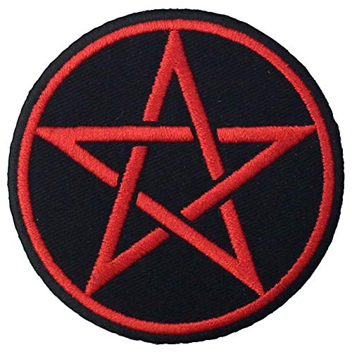 Symboles païens gothiques Pentacle Brodé à Repasser ou à Coudre Patch Cover