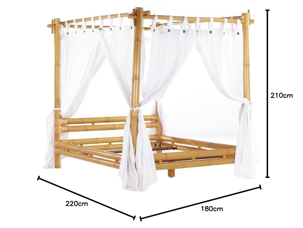 Vente-unique - Himmelbett mit Vorhang - 160 x 200 cm - Bambus - Naturfarben  - Malindi : Amazon.de: Kche, Haushalt & Wohnen