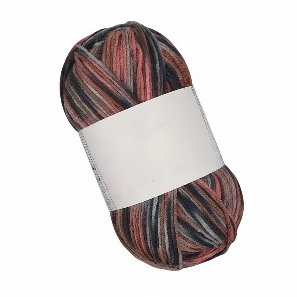 Fil coton au lait teint de 2mm en lot de 5 rouleaux pour crochet et tricot créatif