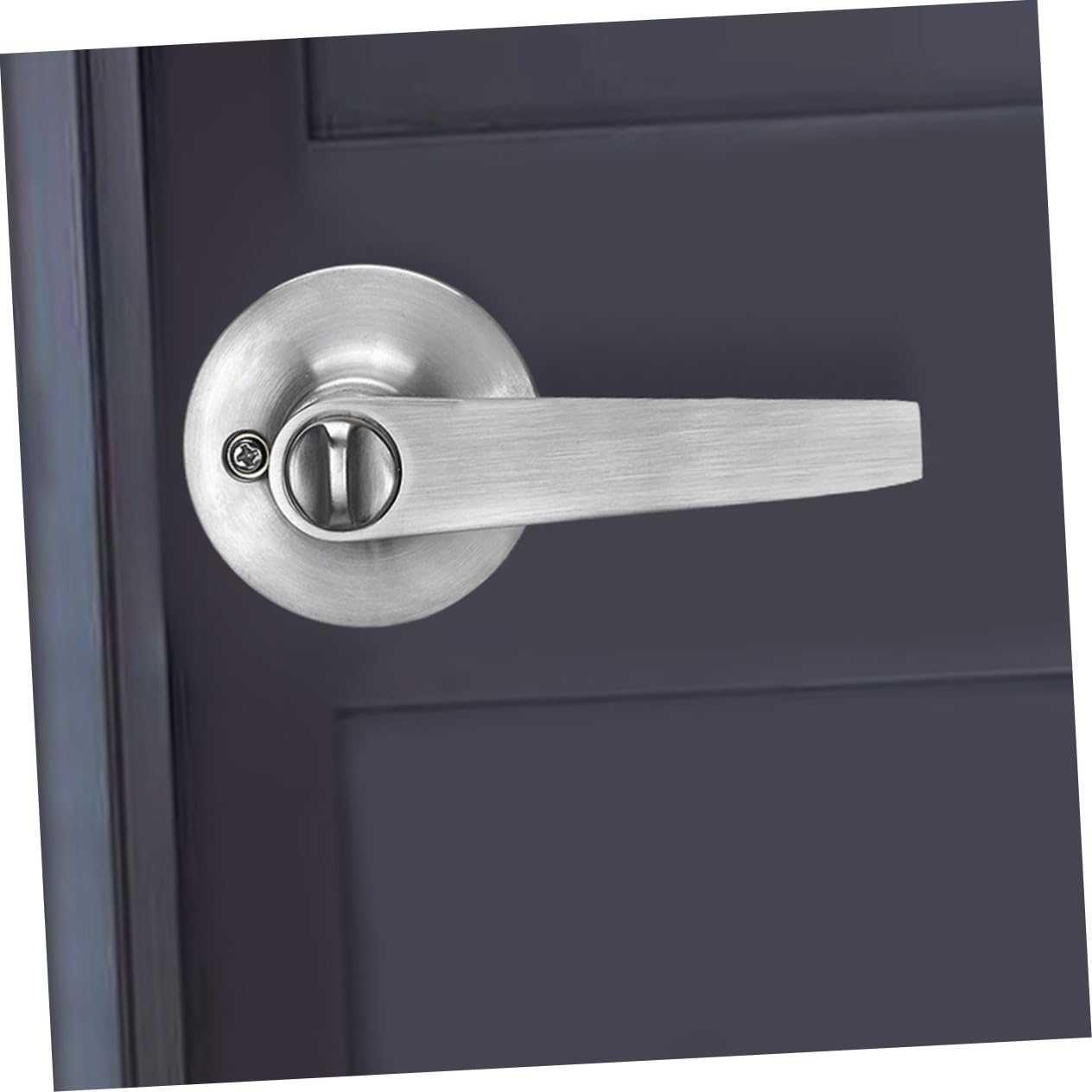 Serrure de Porte Intérieure Résistant à L'usure en Alliage de Zinc Argenté Verrou Double Protection le Vol pour Chambre et Salle à Manger