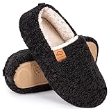 EverFoams Women's Soft Curly Comfy Full Slippers Memory Foam Lightweight House Shoes Cozy Warm Loafe