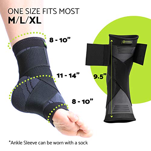 Garno Ankle Brace Compression Sleeve With Adjustable Straps, Arch Support & Foot Stabilizer, Elastic Wrap For Plantar Fasciitis thumb #4