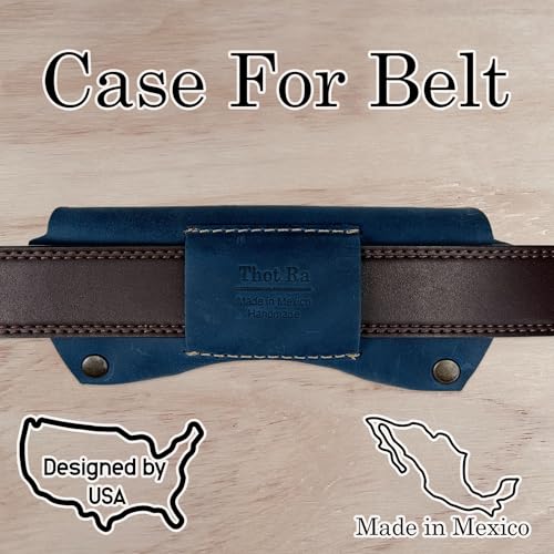 Image of Leather Glasses Case for Men - Vintage Rustic Belt Eyeglass Holder
