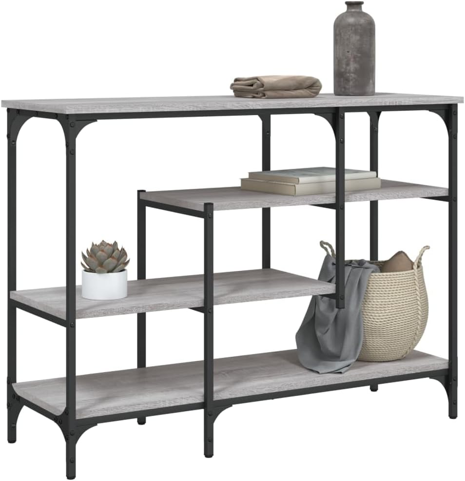 Sufrk Sonoma 837790 Console Table with Shelves Grey 100 x 35 x 75 cm