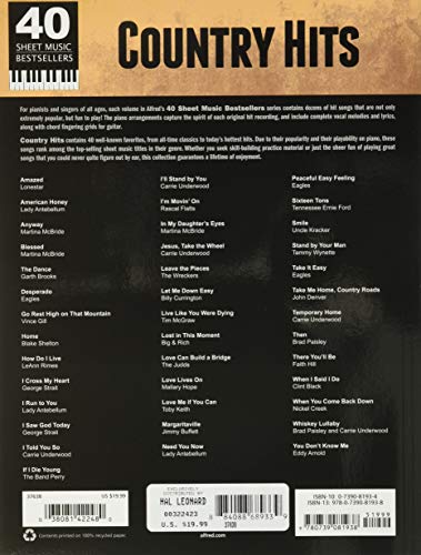 Country Hits - Piano Vocal Guitar Songbook | 40 Country Music Sheet Music Bestsellers for Singers and Pianists | Classic and Contemporary Favorites ... Edition (40 Sheet Music Bestsellers) - Image 2