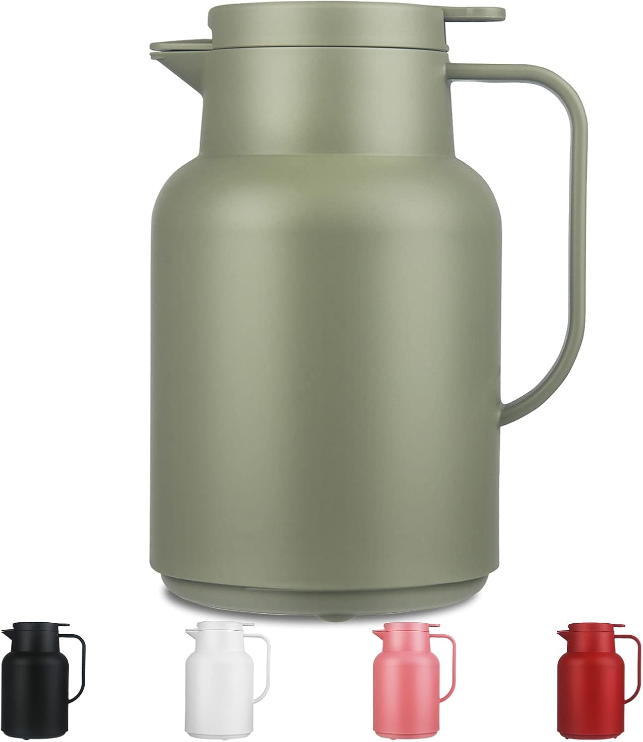 SHBRIFA Jarra térmica de 1,5 Litros con inserto de vidrio de doble pared, Ideal como jarra de café, tetera o jarra de agua, para el hogar o la oficina