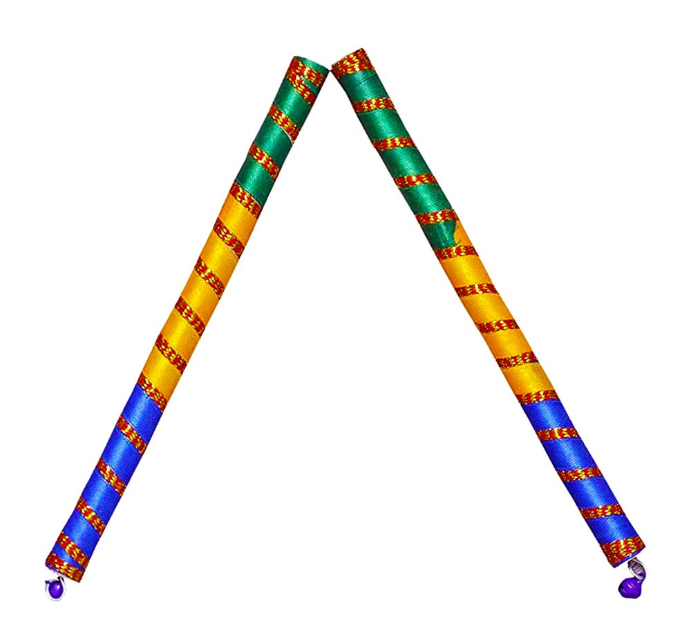 DMS RETAIL Multicolor Dandiya Garba Sticks Pack of (1), Wood (Multicolour) - Image 1