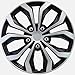 LYDS Spyder BS Black & Silver Universal 16 inch Premium ABS Hubcap Wheel Cover Replacement Set of 4 - FWC-16S-BS