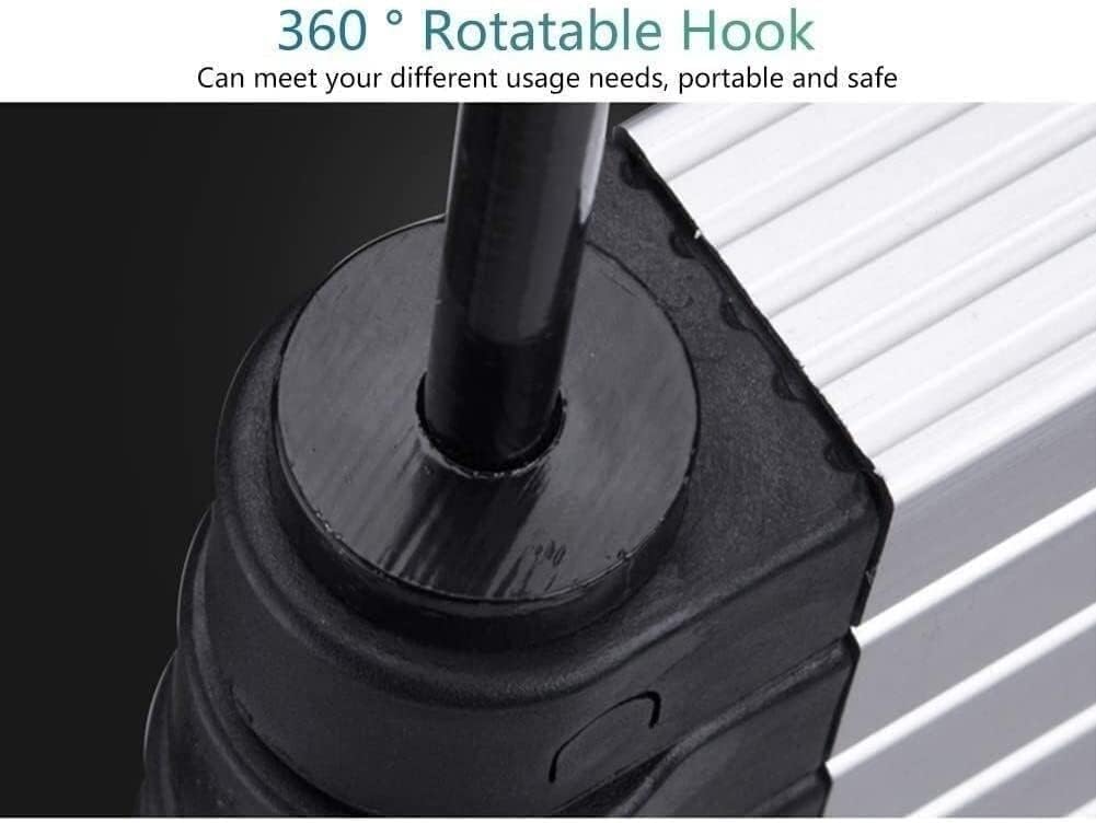 Aluminum Telescoping Ladder,Loft Roof Home Indoor Outdoor Use Ladder with Detachable Hooks Folding Extension Ladder Stepladder