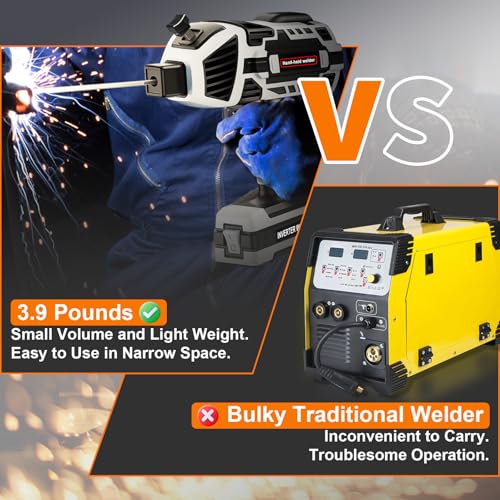 Welding Machine Handheld 110V 120Amp Portable ARC Welder Gun Hand Held Welder Machine with IGBT Inverter 5 Variable Current Adjustment for 1/16''-1/8'' Welding Rods