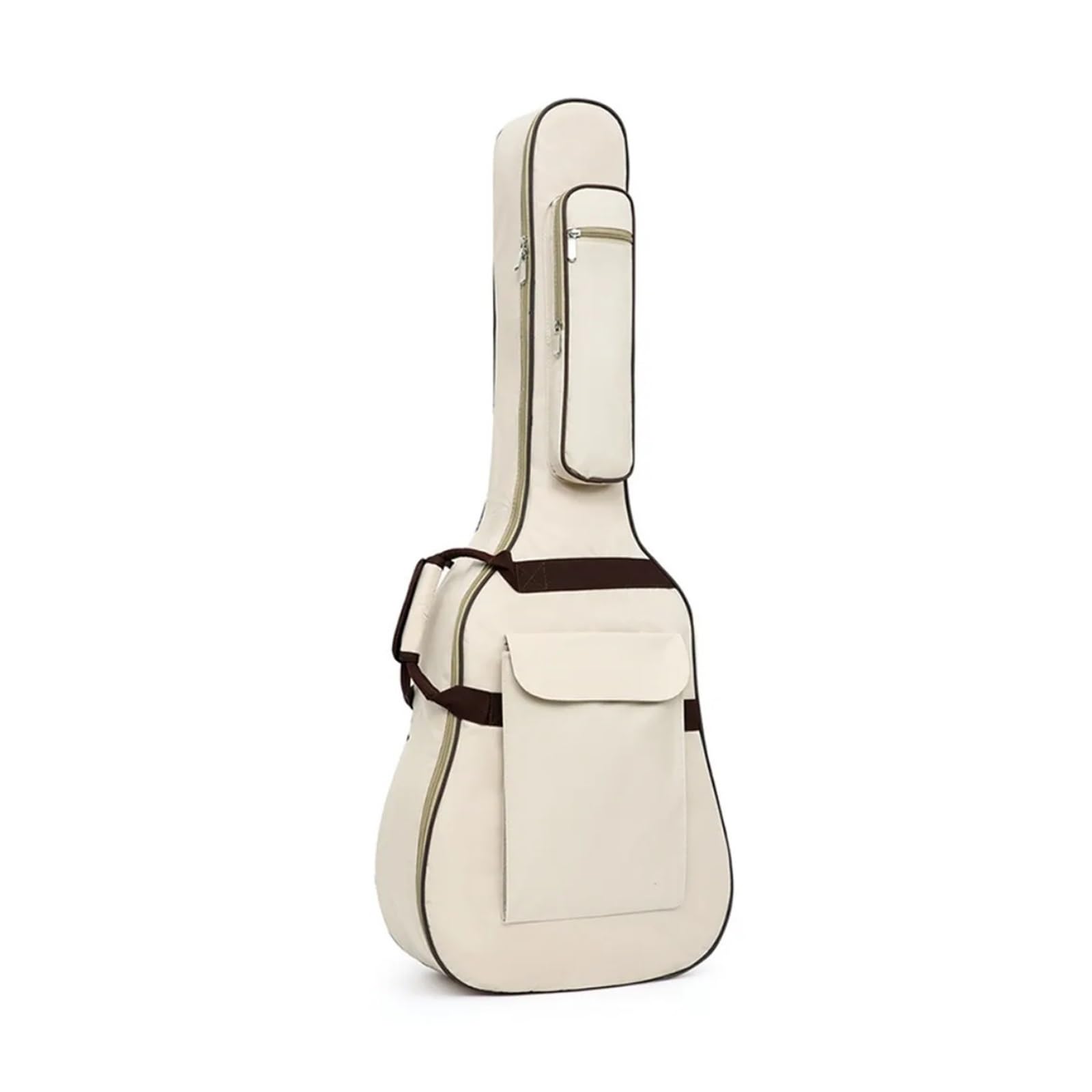 Funda para Guitarra Bolsa de Guitarra de 41 Pulgadas con Doble Correa for el Hombro, Esponja Gruesa con asa Lateral, Mochila portátil, múltiples Bolsillos, Impermeable(Beige)