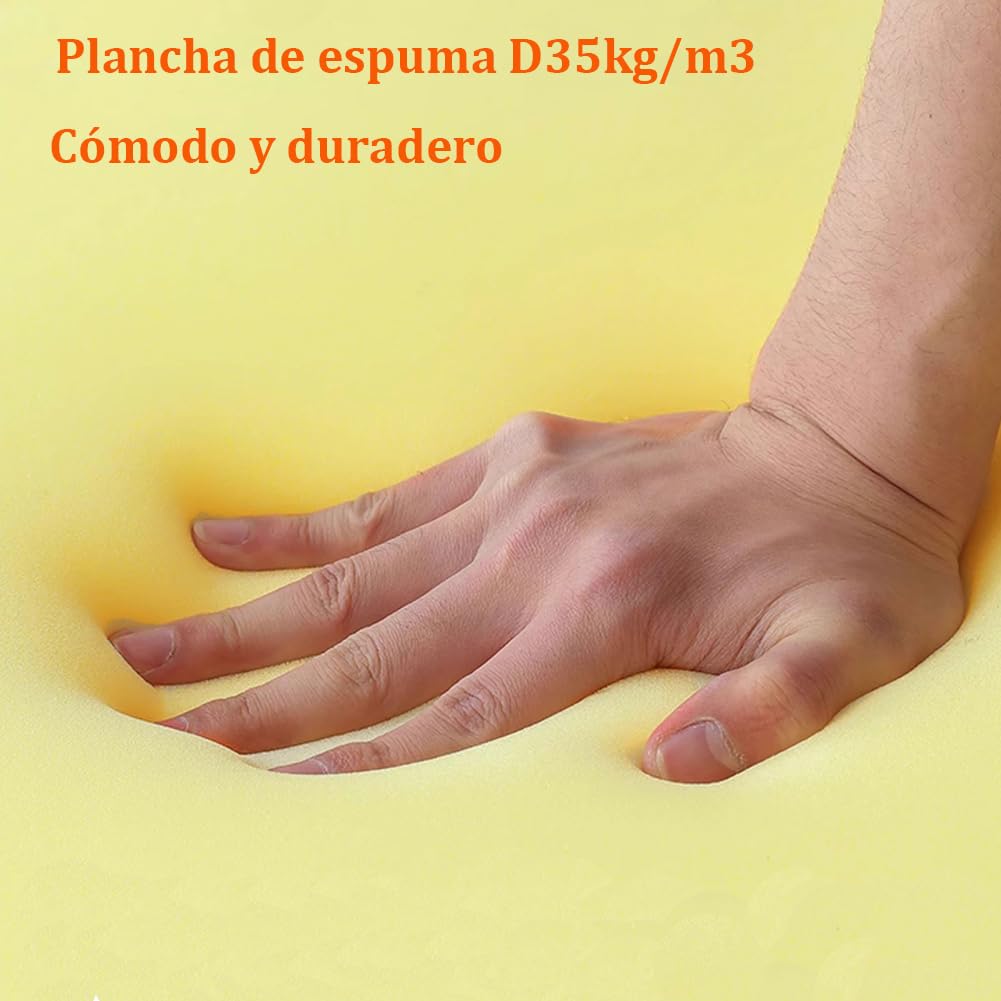 Espuma para Tapicería Amarilla,Densidad 35 kg/m³,Tamaño Personalizado,Ideal Como Repuesto de Cojín de Sofá,Asientos,Acolchado Interior/Exterior,Corte,1 pieza (Espesor 10cm-120x40cm)