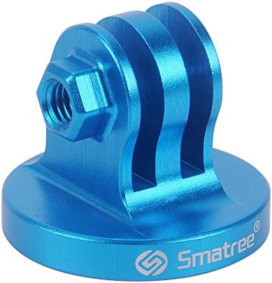 Smatree Aluminum Tripod Mount Adapter for GoPro Session, Hero 11, 10, 9, 8, 7, 6, 5, 4, 3 Plus, 3, 2, 1 HD, GoPro Hero 2018,DJI OSMO Action,Joby Gorilla Pod,GoPro Hero 7 Silver,GoPro Tripod, Blue