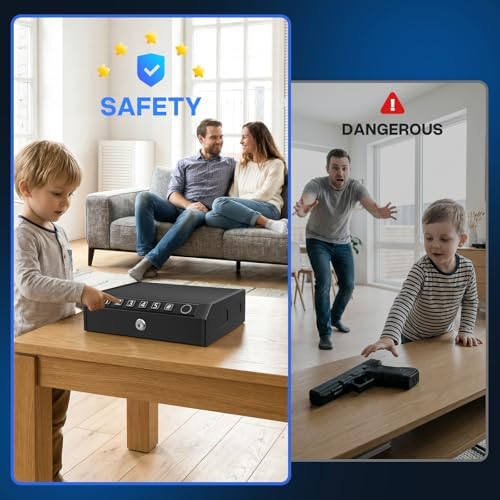 AIRMuch Biometric Gun Safe for Handgun,Drop Slot Compatible for 2-3 Pistols - 5
